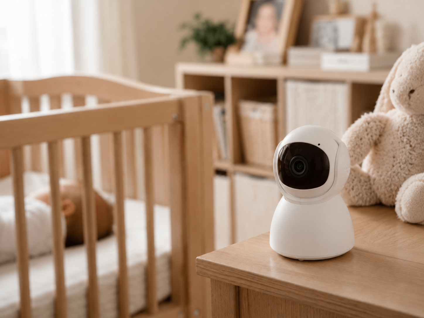 Warm home setting showing a mother and baby, representing the family context for ANHONG baby monitor products