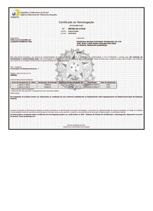 ANATEL homologation certificate evidence shown in the ANHONG 2026 catalog