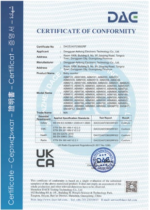 UKCA certificate with model list shown in the ANHONG 2026 catalog