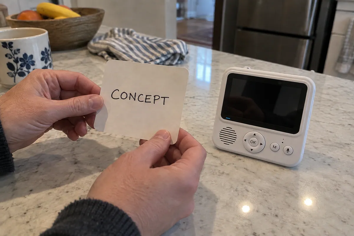 Reviewer using a blank task cue beside a parent unit