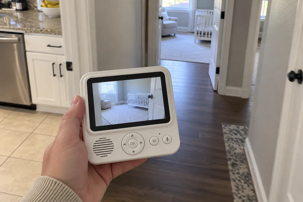 Carrying a receiver between rooms in an everyday editorial scene