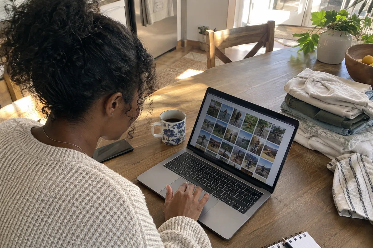 Reviewing an example selection in an everyday editorial scene
